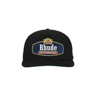 Pre-owned Rhude Racing Crest Hat 'black' | Men's Size Onesize