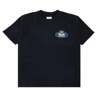 Pre-owned Rhude Racing Crest Tee 'vintage Black/navy' | Men's Size Xl