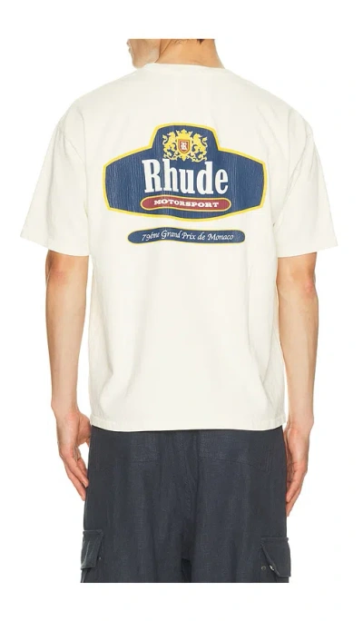 Rhude Shirt Racing Crest In White