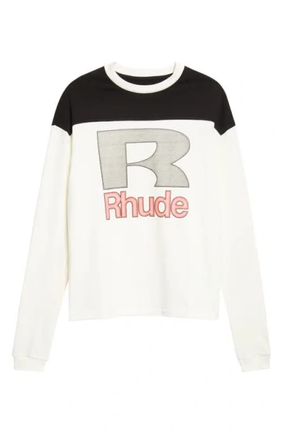 RHUDE RHUDE RACING PANEL LONG SLEEVE GRAPHIC T-SHIRT