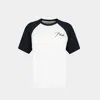 Rhude White & Black Raglan T-shirt In Black