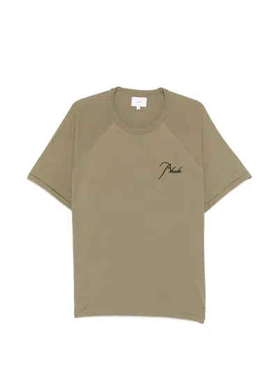 Rhude Raglan Crew Neck Short Sleeve T-shirt In Green