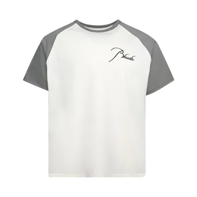 Pre-owned Rhude Raglan Tee 'white/elephant' | Men's Size Xl