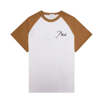 Pre-owned Rhude Raglan Tee 'white/sand' | Men's Size L
