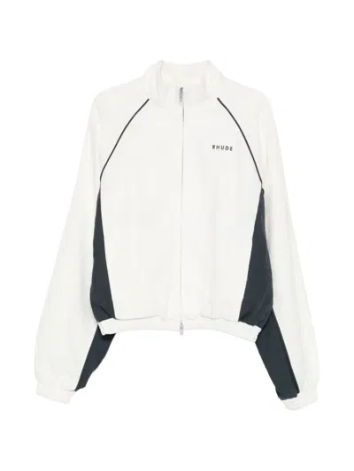 Rhude Ramona Panelled Zip-up Jacket In White