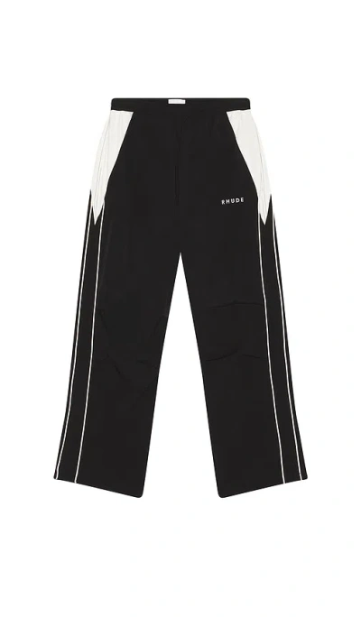 Rhude Color Block Track Pant In Black And White