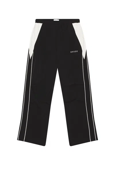 Rhude Color Block Track Pant In Black And White