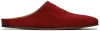 Rhude Red Chateau Suede Mules In Suede Red