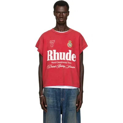 Rhude Desert Racing Script Cut-off T-shirt In Animal Print