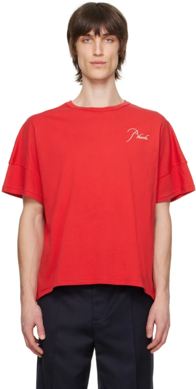 Rhude Red Reverse T-shirt In Vintage Red
