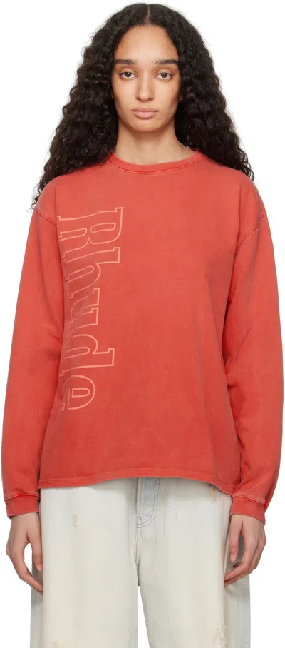 Rhude Red '' Side Logo Long Sleeve T-shirt In 2278 Vtg Red
