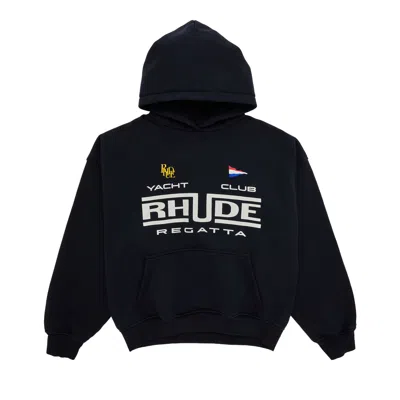 Pre-owned Rhude Regatta Club Hoodie 'black' | Men's Size Xl