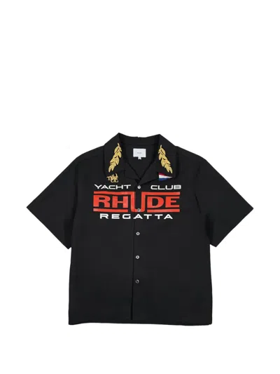 Rhude Regatta Logo-print Shirt In Black
