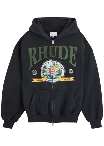 Rhude Regatta Printed Cotton Zip Sweatshirt