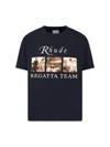 Rhude Classic Black T-shirt With Crew Neckline And Timeless Appeal In Black