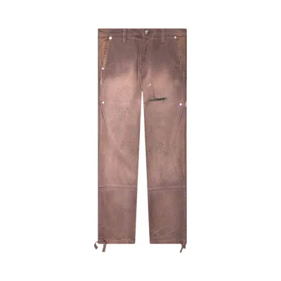 Pre-owned Rhude Reza Denim Double Knee Pant 'espresso' In Brown
