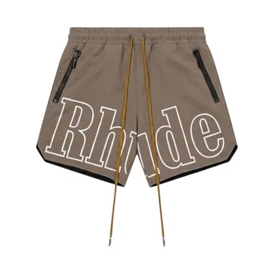 Pre-owned Rhude Rh Logo Shorts 'taupe' | Brown | Men's Size L