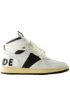 Rhude Rhecess Smooth High-top Sneakers In White