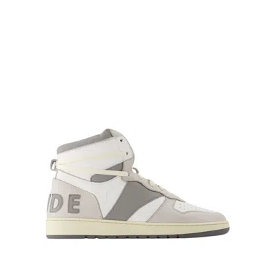 Rhude Rhecess Hi Sneakers - Leather - White/grey