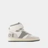 Rhude Rhecess Hi Sneakers -  - Leather - White/grey In White