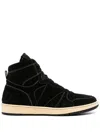 Rhude Black Rhecess High-top Suede Sneakers In Black