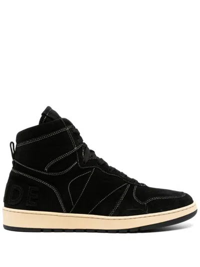 Rhude Black Rhecess High-top Suede Trainers