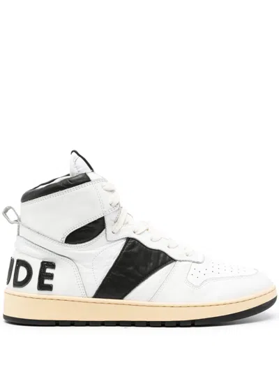 Rhude Rhecess High-top Leather Sneakers In Black