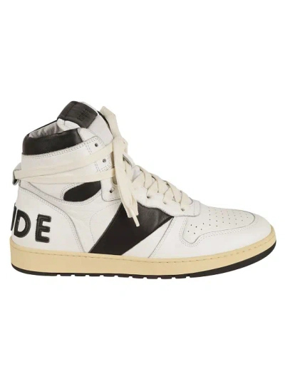 RHUDE RHECESS HIGH-TOP LEATHER SNEAKERS