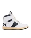 Rhude Rhecess Smooth High-top Sneakers In White