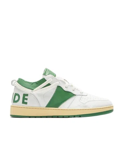 Rhude Rhecess Lace-up Leather Sneakers In White