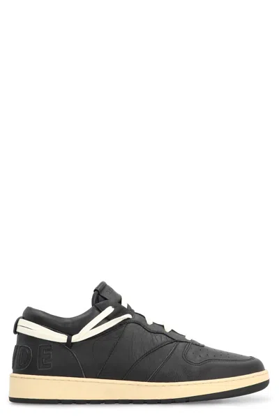Rhude Rhecess Leather Low-top Sneakers In Black