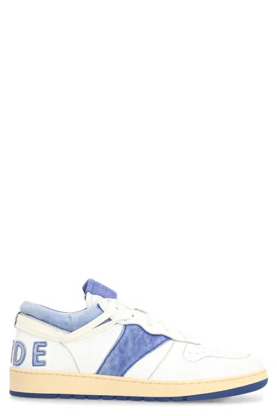 Rhude Rhecess Leather Low-top Sneakers In Blue