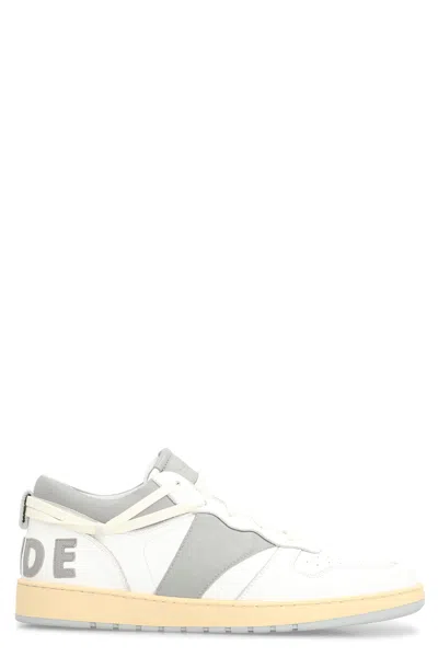 Rhude Rhecess Leather Low-top Sneakers In Grey