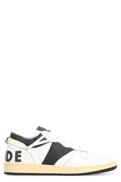 Rhude Rhecess Leather Low-top Sneakers In White