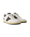 Rhude Rhecess Colour-block Distressed Leather Sneakers In White