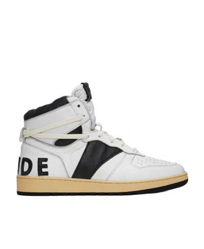 Rhude Rhecess Smooth High-top Sneakers In White