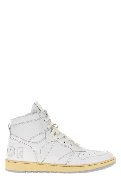 Rhude High-top Sneakers Perforated Contrast Sole In White