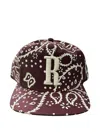Rhude Maroon Baseball Cap In Pattern