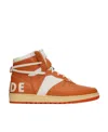 Rhude Rhecess-hi High Top Sneaker In Brown
