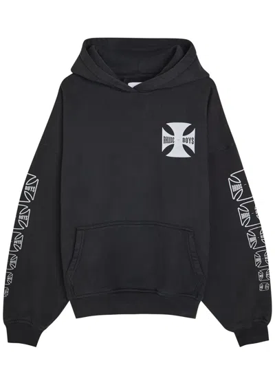 Rhude Boys Hooded Cotton Sweatshirt In Black