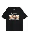 Rhude Classic Black T-shirt With Crew Neckline And Timeless Appeal In Black