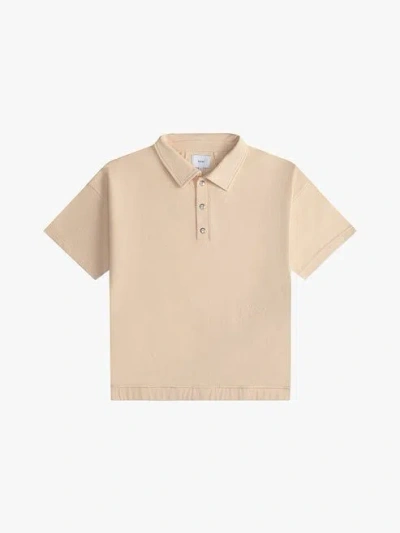 Rhude Pique Snap Short Sleeve Polo In Brown
