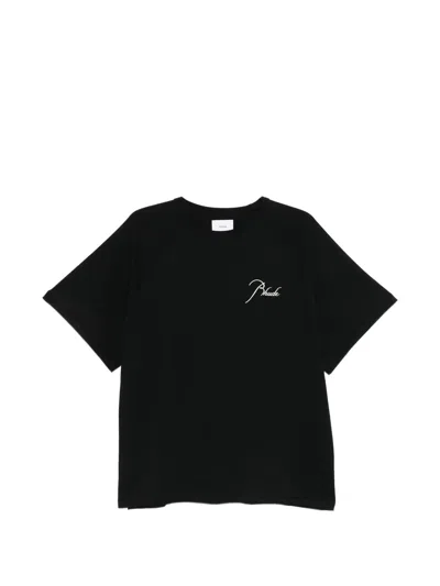 Rhude Reglan-shoulder T-shirt In Black