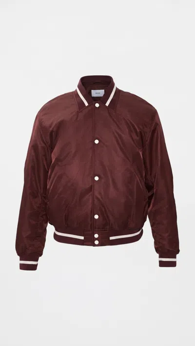 Rhude Logo-print Striped-trim Jacket In Burgundy
