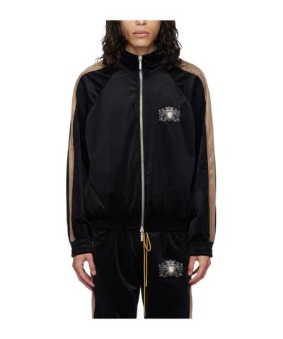 Rhude Right-collar Zipper Casual Jacket In Black