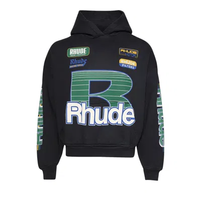 Pre-owned Rhude Roadway Racing Hoodie 'vintage Black' | Men's Size M