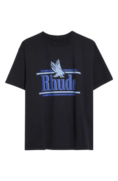 Rhude Rossa Graphic T-shirt In Blue