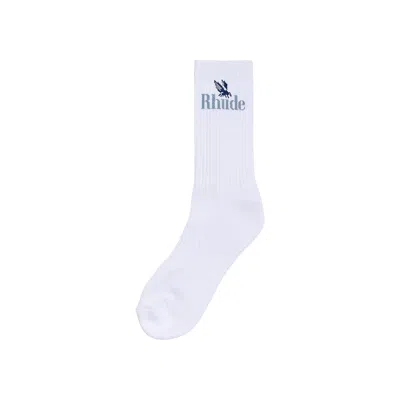Pre-owned Rhude Rossa Logo Sock 'white' | Men's Size Onesize