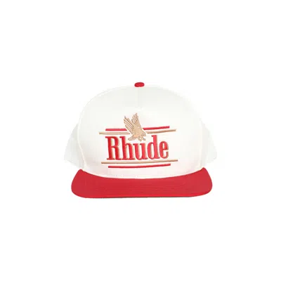 Pre-owned Rhude Rossa Structured Hat 'ivory/red' In Cream