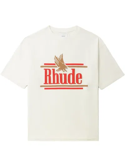 Rhude Logo-print T-shirt In Neutral